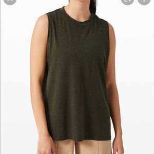 Lululemon All Yours Dark Olive/White Tank